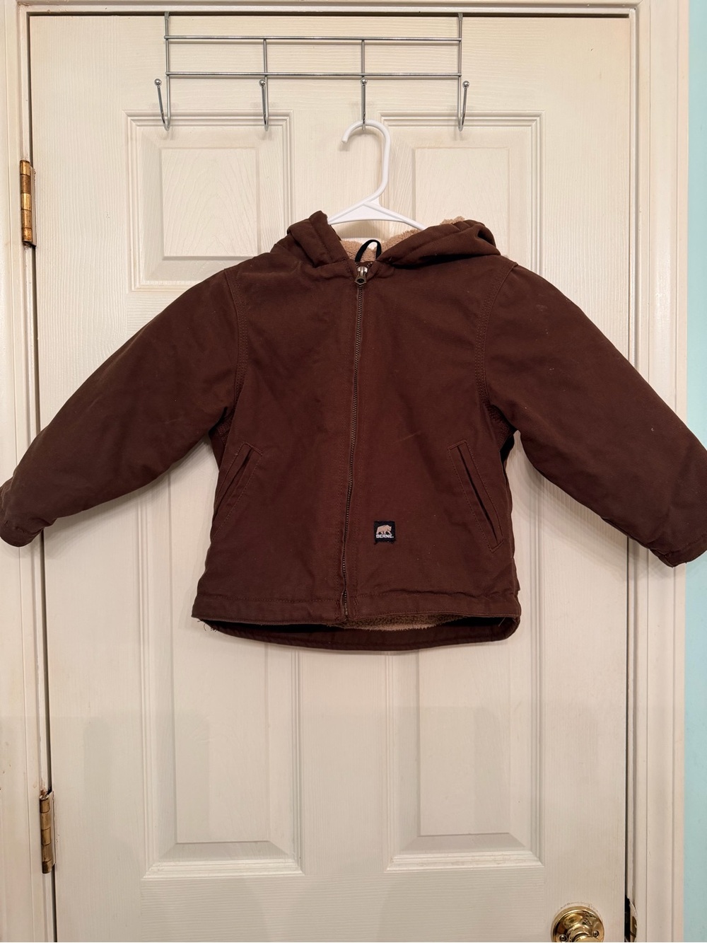 Berne Kids Brown Hooded Puffer Jacket with Cozy Lining